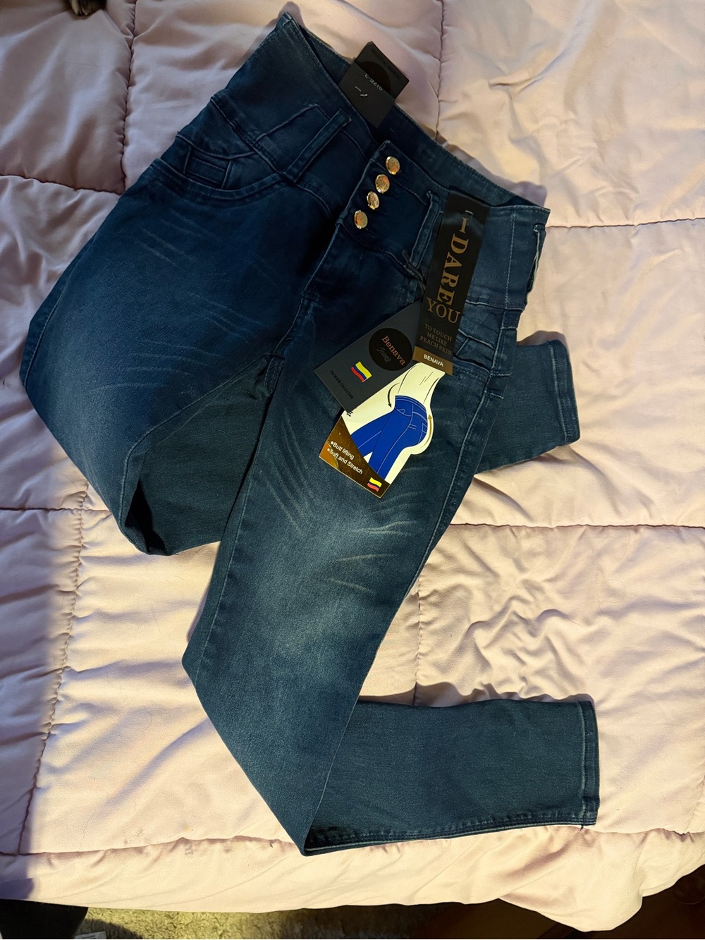 Dare You Dark- Benava Wash High-Rise Skinny Jeans - Dark Blue